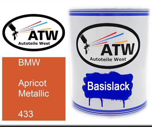 BMW, Apricot Metallic, 433: 1L Lackdose, von ATW Autoteile West.